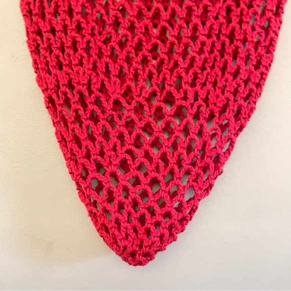 Red Crochet Fruit & Veggie Grocery Tote Bag - EUC Like New - Picture 4 of 6